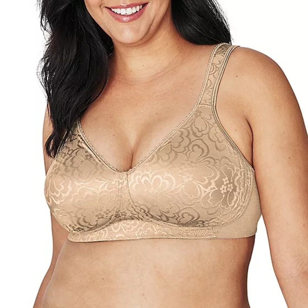 Playtex 4745 Size 44C - Floral Fairy Coquette Lace Nude Bra 18